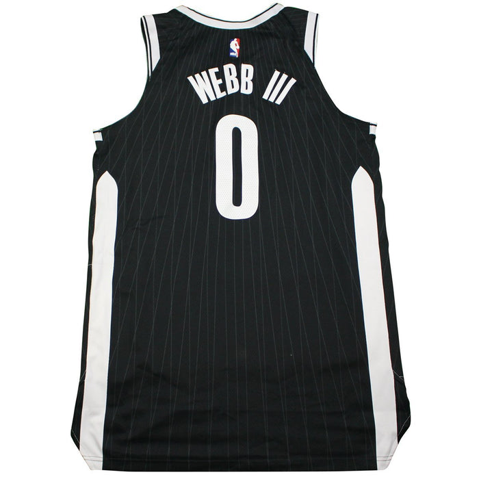 James Webb III Brooklyn Nets Game Used #0 Black Jersey (2/2/2018 vs. Los Angeles Lakers, 2/4/2018 vs. Milwaukee Bucks )(BKNE01613)(48)