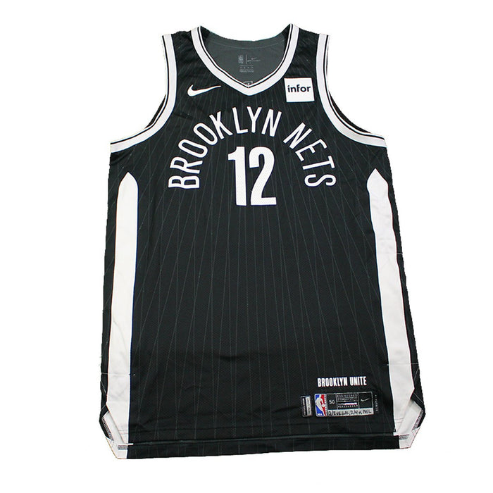 Joe Harris Brooklyn Nets Game Used #12 Black Jersey (2/2/2018 vs. Los Angeles Lakers, 2/4/2018 vs. Milwaukee Bucks )(BKNE01551)(50)