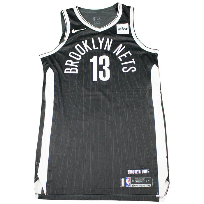 Quincy Acy Brooklyn Nets Game Used #13 Black City Edition Jersey (3/19/18 vs. Memphis Grizzlies)(BKNE01534)(50)