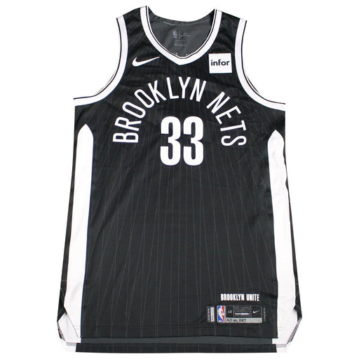 Allen Crabbe Brooklyn Nets Game Used #33 City Edition Black Jersey (4/1/18 vs. Detroit Pistons)(BKNE01708)(48)