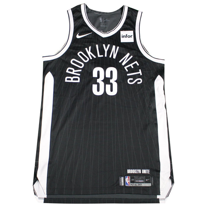 Allen Crabbe Brooklyn Nets Game Used #33 City Edition Black Jersey (4/1/18 vs. Detroit Pistons)(BKNE01708)(48)