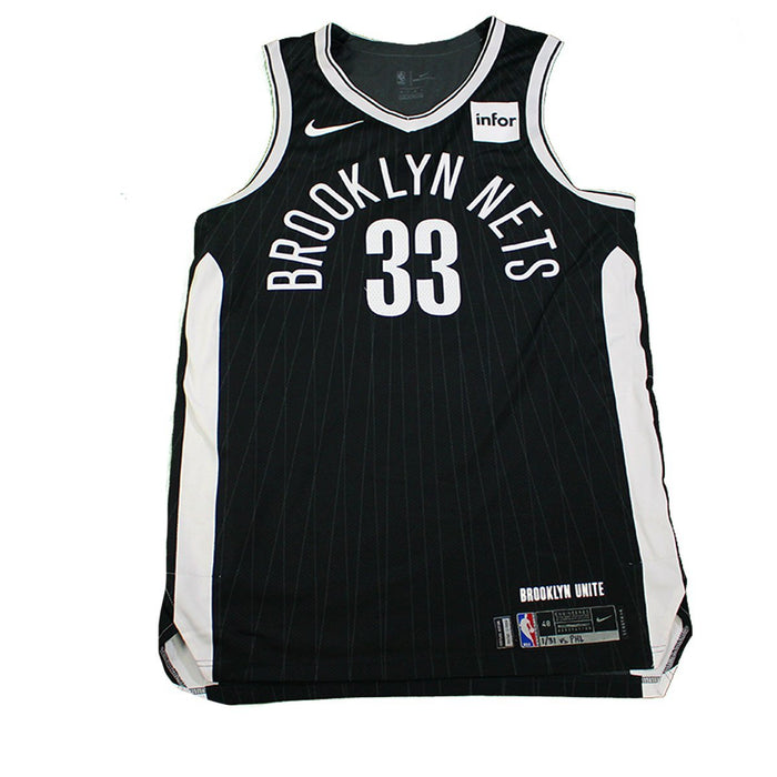 Allen Crabbe Brooklyn Nets Game Used #33 Black Jersey (1/31/2018 vs. Philadelphia 76ers)(BKNE01569)(48)