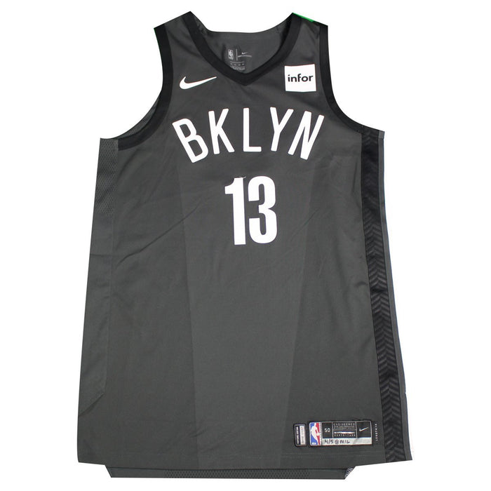 Quincy Acy Brooklyn Nets Game Used #13 Grey "Statement" Jersey (3/6/2018 @ Golden State Warriors, 3/8/2018 @ Charlotte Hornets)(BKNE01455)(50)