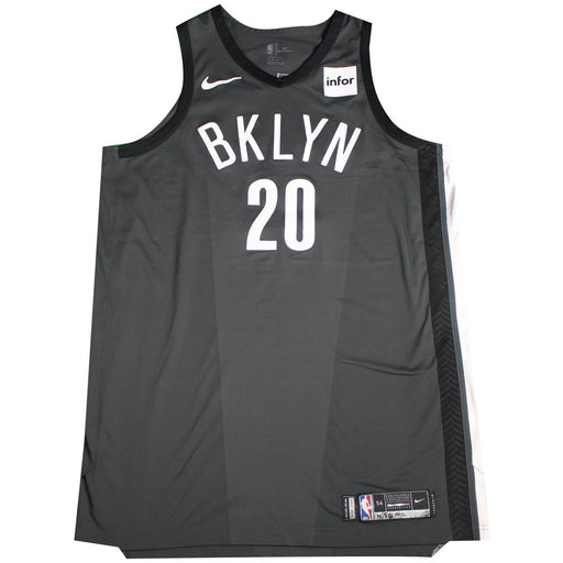 Timofey Mozgov Brooklyn Nets Game Used #20  Statement Grey Jersey ( 4/5/18 @ Milwaukee Bucks)(BKNE01432)(54)