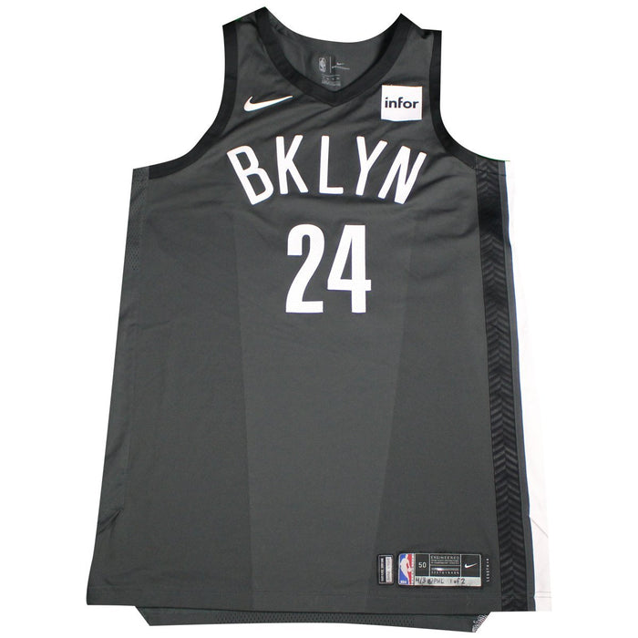 Rondae Hollis-Jefferson Brooklyn Nets Game Used #24 Statement Grey Jersey ( 4/5/18 @ Milwaukee Bucks)(BKNE01026)(50)