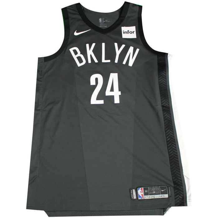 Rondae Hollis-Jefferson Brooklyn Nets Game Used #24 Statement Grey Jersey (4/3/18 @ Philadelphia 76ers)(BKNE01023)(50)