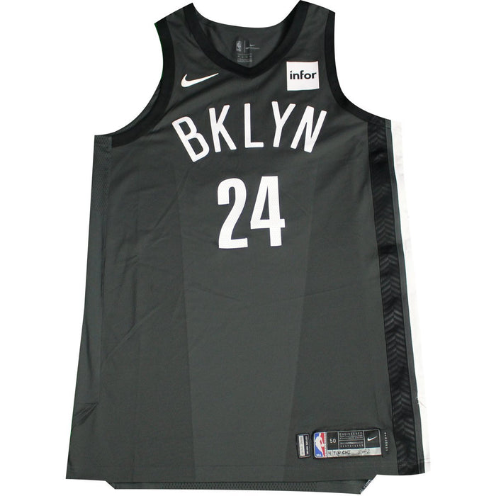 Rondae Hollis-Jefferson Brooklyn Nets Game Used #24 Statement Grey Jersey (4/7/18 @ Chicago Bulls)(BKNE01018)(50)