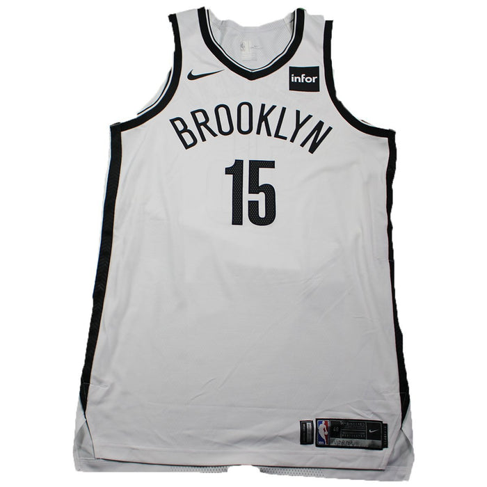 Isaiah Whitehead Brooklyn Nets Game Used #15 White Jersey (11/10/2017 @ Portland)  (BKNE00256) (L)