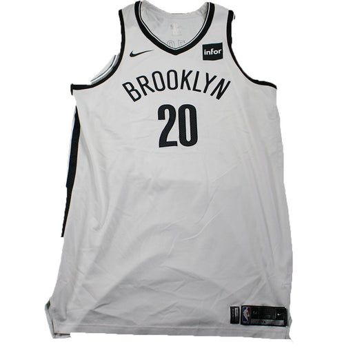 Timofey Mozgov Brooklyn Nets Game Used #20 White Jersey (11/10/2017 @ Portland) (BKNE00156) (XXL)