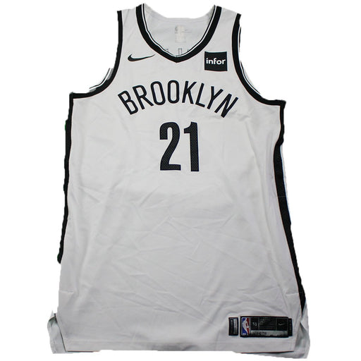 Jacob Wiley Brooklyn Nets Game Used #21 White Jersey (11/10/2017 @ Portland) (BKNE00218) (XL)