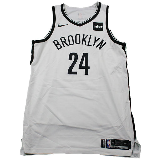 Rondae Hollis-Jefferson Brooklyn Nets Game Used #24 White Jersey (1/13 @ Washington Wizards)(BKNE00391)(50)