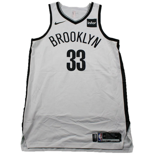 Allen Crabbe Brooklyn Nets Game Used #33 White Jersey (1/13 @ Washington Wizards)(BKNE00318)(48)