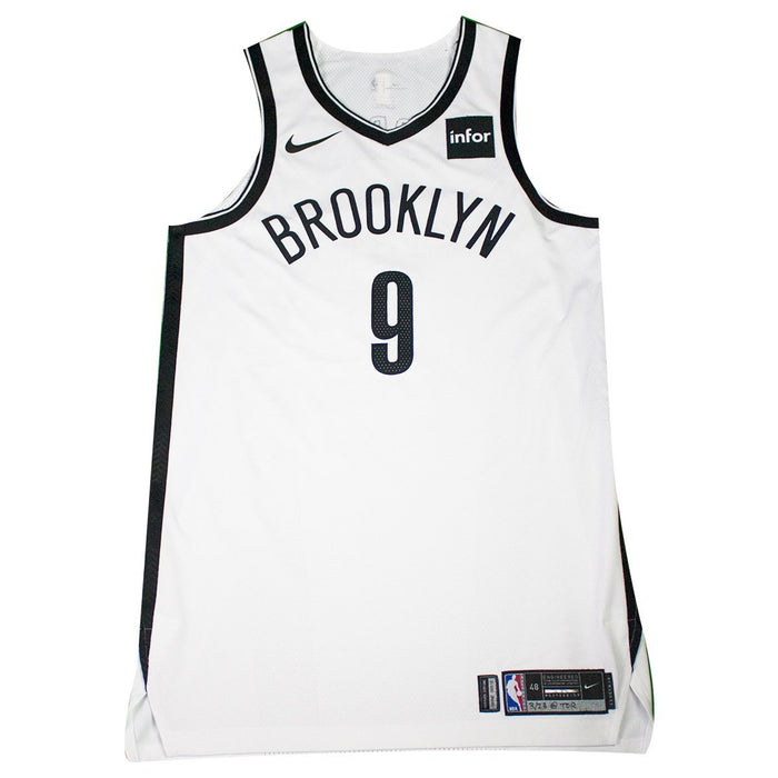 DeMarre Carroll Brooklyn Nets Game Used #9 White Jersey (3/23/18 @ Toronto Raptors)(BKNE00312)(48)