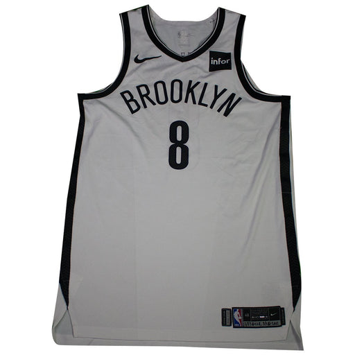 Spencer Dinwiddie Brooklyn Nets Game Used #8 White Jersey (2/27/18 @ Cleveland Cavaliers, 3/1/18 @ Sacramento Kings)(BKNE01422)(48)