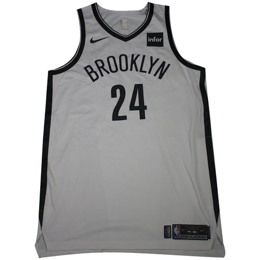 Rondae Hollis-Jefferson Brooklyn Nets Game Used #24 White Jersey (2/27/18 @ Cleveland Cavaliers, 3/1/18 @ Sacramento Kings)(BKNE00387)(50)