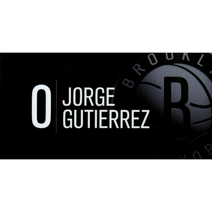 Jorge Gutierrez Brooklyn Nets Game Used #0 Nameplate