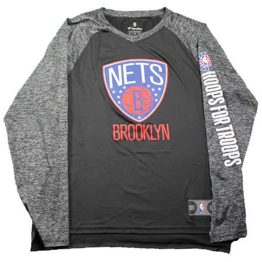 Allen Crabbe Brooklyn Nets Game Used #33 Black/Grey Long Sleeve Hoops For Troops Shirt (XL)