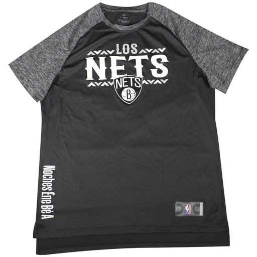 Jahlil Okafor Brooklyn Nets Game Used #4 Los Nets Warm Up Black/Grey Short Sleeve Shirt (XLT)