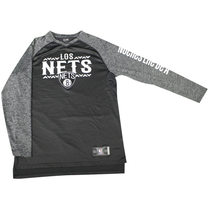 Allen Crabbe Brooklyn Nets Game Used #33 Los Nets Warm Up Black/Grey Long Sleeve Shirt (LT)