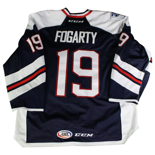 Steven Fogarty #19 Blue Hartford Wolfpack Game Used 2017-2018 Jersey (Size 56)