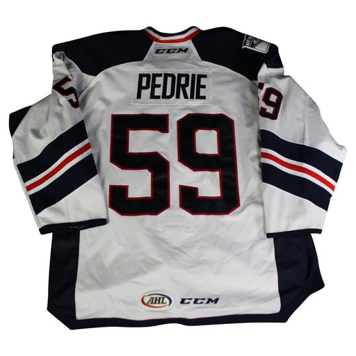 Vince Pedrie #59 White Hartford Wolfpack Game Used 2017-2018 Jersey (Size 56)