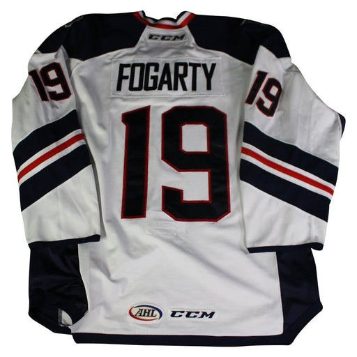 Steven Fogarty #19 White Hartford Wolfpack Game Used 2017-2018 Jersey (Size 56)