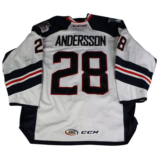 Lias Andersson #28 White Hartford Wolfpack Game Used 2017-2018 Jersey (Size 56)