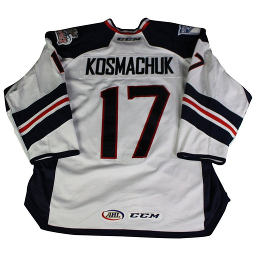 Scott Kosmachuk #17 White Hartford Wolfpack Game Used 2017-2018 Jersey (Size 56)