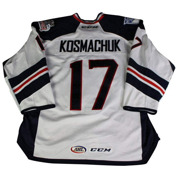 Scott Kosmachuk #17 White Hartford Wolfpack Game Used 2017-2018 Jersey (Size 56)