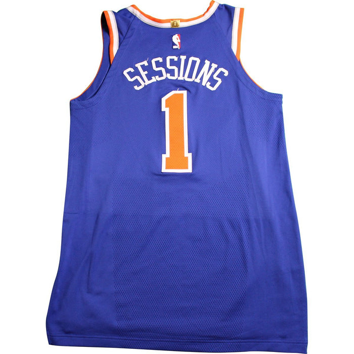 Ramon Sessions New York Knicks Game Used #1  Blue Jersey (12/18/17 @ Charlotte Hornets)(48)(NYKE00348)