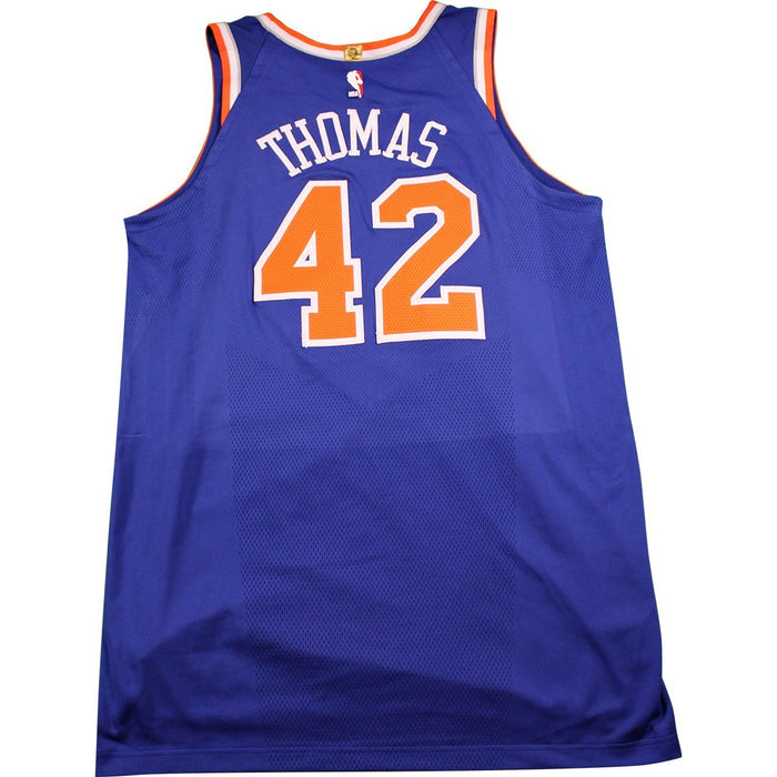 Lance Thomas New York Knicks Game Used #42  Blue Jersey (12/22/17 @ Detroit Pistons)(52)(NYKE00648)