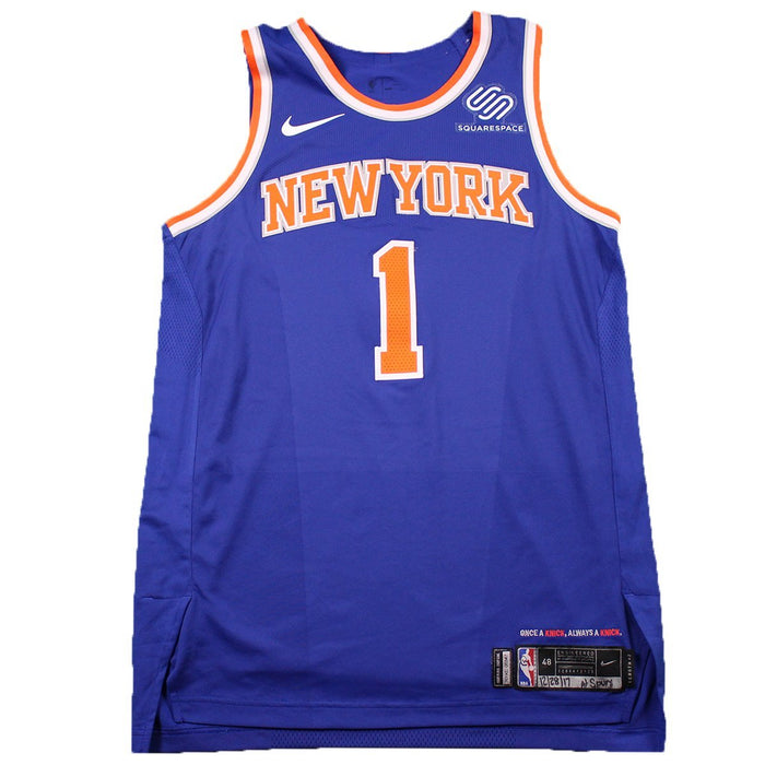 Ramon Sessions New York Knicks Game Used #1 Blue Jersey (12/28/17 @ Spurs)(NYKE00347)(48)