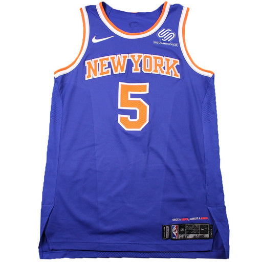 Courtney Lee New York Knicks Game Used #5 Blue Jersey (12/28/17 @ Spurs)(NYKE00350)(48)