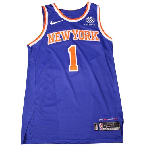 Ramon Sessions New York Knicks Game Used #1 Blue  Jersey (1/5/2018 @ Miami Heat)(NYKE00454)(48)