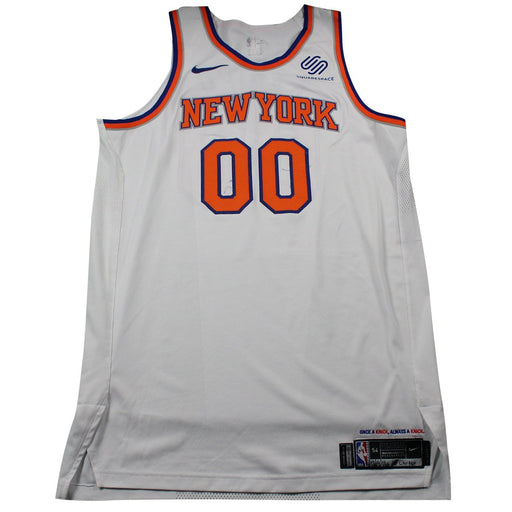 Enes Kanter New York Knicks Game Used #00 White Jersey (12/9/17 @ Chicago Bulls)(NYKE00098)(54)