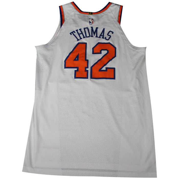 Lance Thomas New York Knicks Game Used #42 White  Jersey ( 1/15/2018 @ Brooklyn Nets)(NYKE00231)(52)