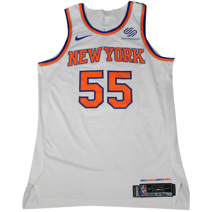 Jarrett Jack New York Knicks Game Used #55 White  Jersey (2/12/2018 @ Philadelphia 76ers)(NYKE00279)(48)