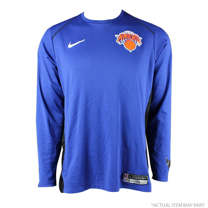 Joakim Noah New York Knicks Game Used #13 Blue Long Sleeve Shooting Shirt (3XL)