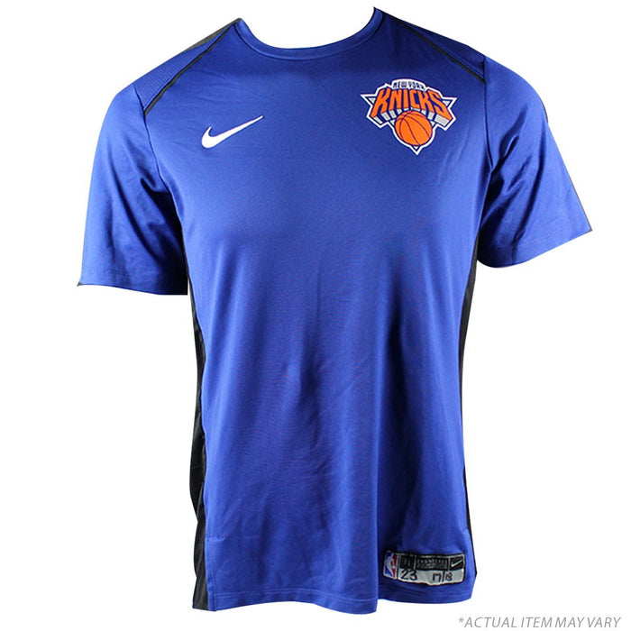 Isaiah Hicks New York Knicks Game Used #4 Short Sleeve Shooting Shirt (XXLT)