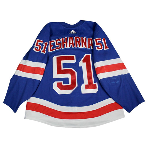 David Desharnais New York Rangers 2017-2018 Game Used #51 Set 2  Blue Jersey w/ 100th Anniversary Patch (removed) worn 11/24/17-2/18/18) Size 54