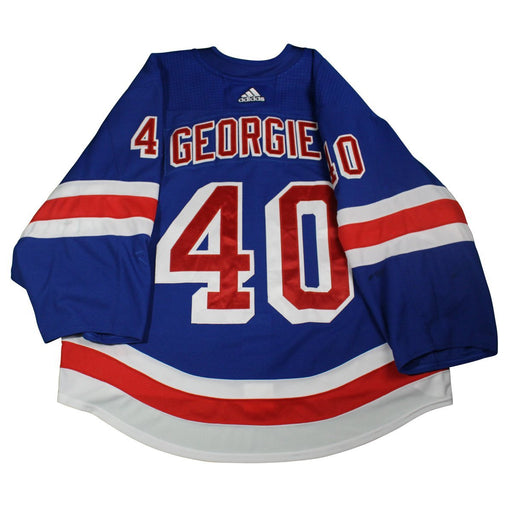 Alexandar Georgiev # 40 New York Rangers 2017-2018 Game Used  Set 3  Blue Jersey (3/12,3/14,3/24) First Career win at MSG