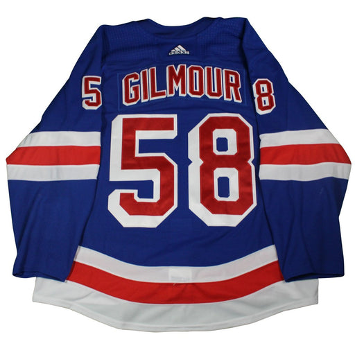 John Gilmour # 58 New York Rangers 2017-2018 Game Used  Set 3 Blue Jersey (2/23/18-3/14/18)