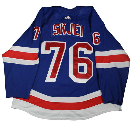 Brady Skjei # 76 New York Rangers 2017-2018 Game Used  Set 3  Blue Jersey (2/23/18-3/26/18)