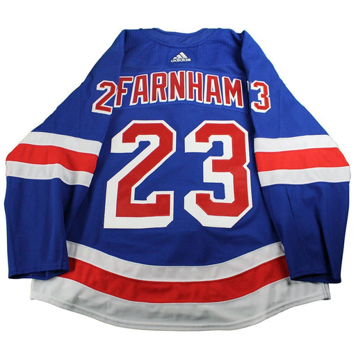 Bobby Farnham New York Rangers 2017-2018 Pre-Season Game Used #23 Blue Jersey (Size 56)