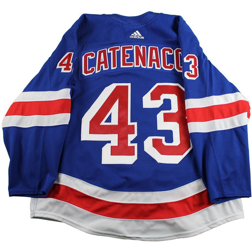 Daniel Catenacci New York Rangers 2017-2018 Pre-Season Game Used #43 Blue Jersey (Size 56)