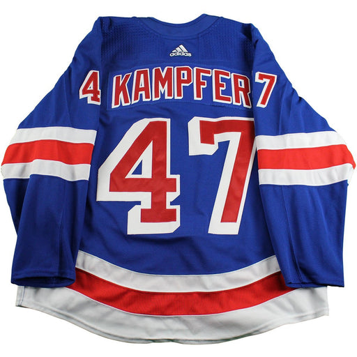 Steven Kampfer New York Rangers 2017-2018 Pre-Season Game Used #47 Blue Jersey (Size 56)