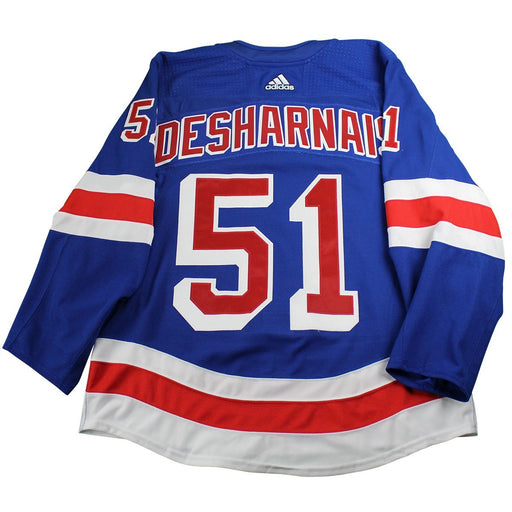 David Desharnais New York Rangers 2017-2018 Pre-Season Game Used #51 Blue Jersey (Size 52)