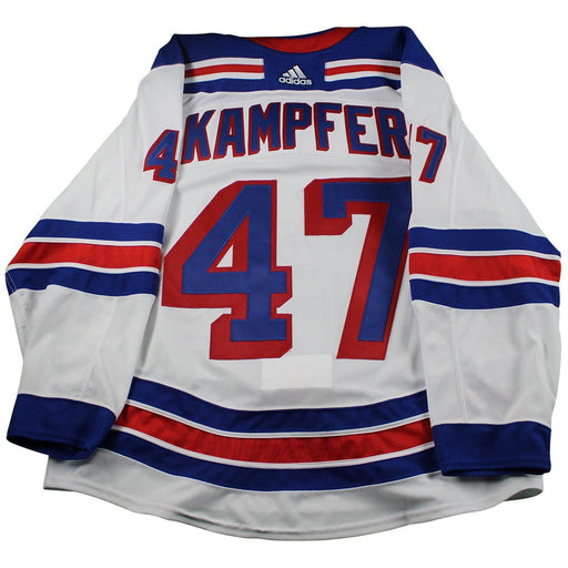 Steven Kampfer New York Rangers 2017-2018 Pre-Season Game Used #47 White Jersey (Size 56)