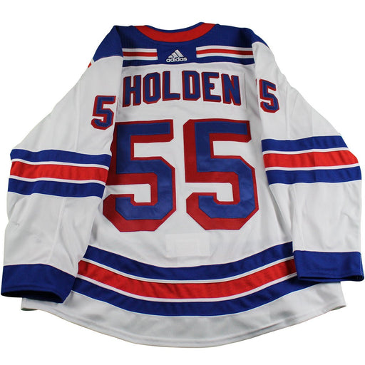 Nick Holden New York Rangers 2017-2018 Pre-Season Game Used #55 White Jersey (Size 58)