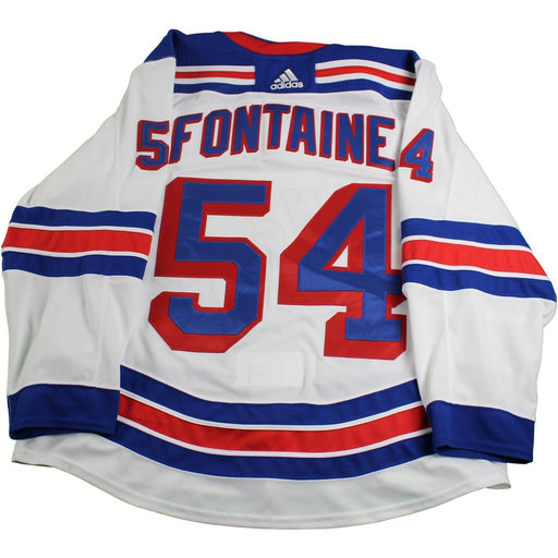 Gabriel Fontaine New York Rangers 2017-2018 Pre-Season Game Used #54 White Jersey (Size 56)